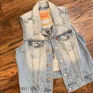 Denim Tribal Inspired Levi Vest